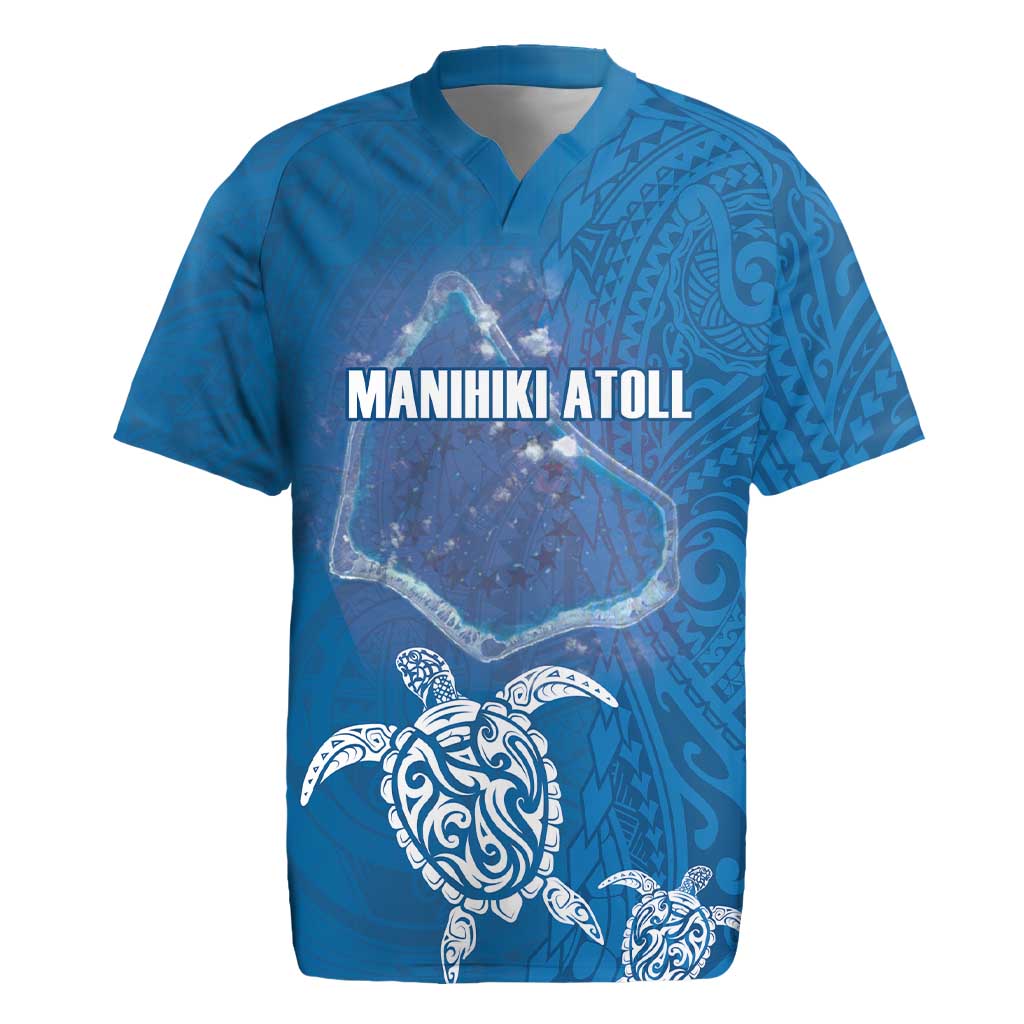 Cook Islands Manihiki Atoll Rugby Jersey Maori Turtle and Polynesian Pattern