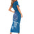 Cook Islands Manihiki Atoll Short Sleeve Bodycon Dress Maori Turtle and Polynesian Pattern