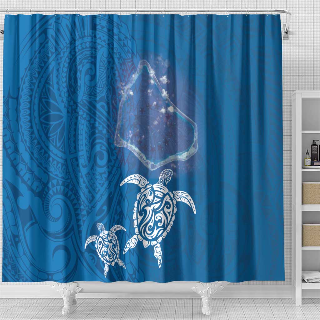 Cook Islands Manihiki Atoll Shower Curtain Maori Turtle and Polynesian Pattern
