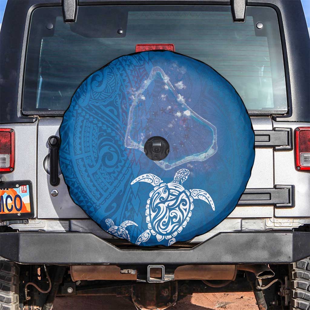 Cook Islands Manihiki Atoll Spare Tire Cover Maori Turtle and Polynesian Pattern LT03 Blue - Polynesian Pride