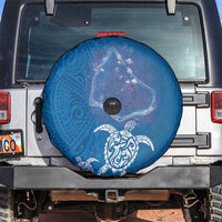 Cook Islands Manihiki Atoll Spare Tire Cover Maori Turtle and Polynesian Pattern LT03 Blue - Polynesian Pride