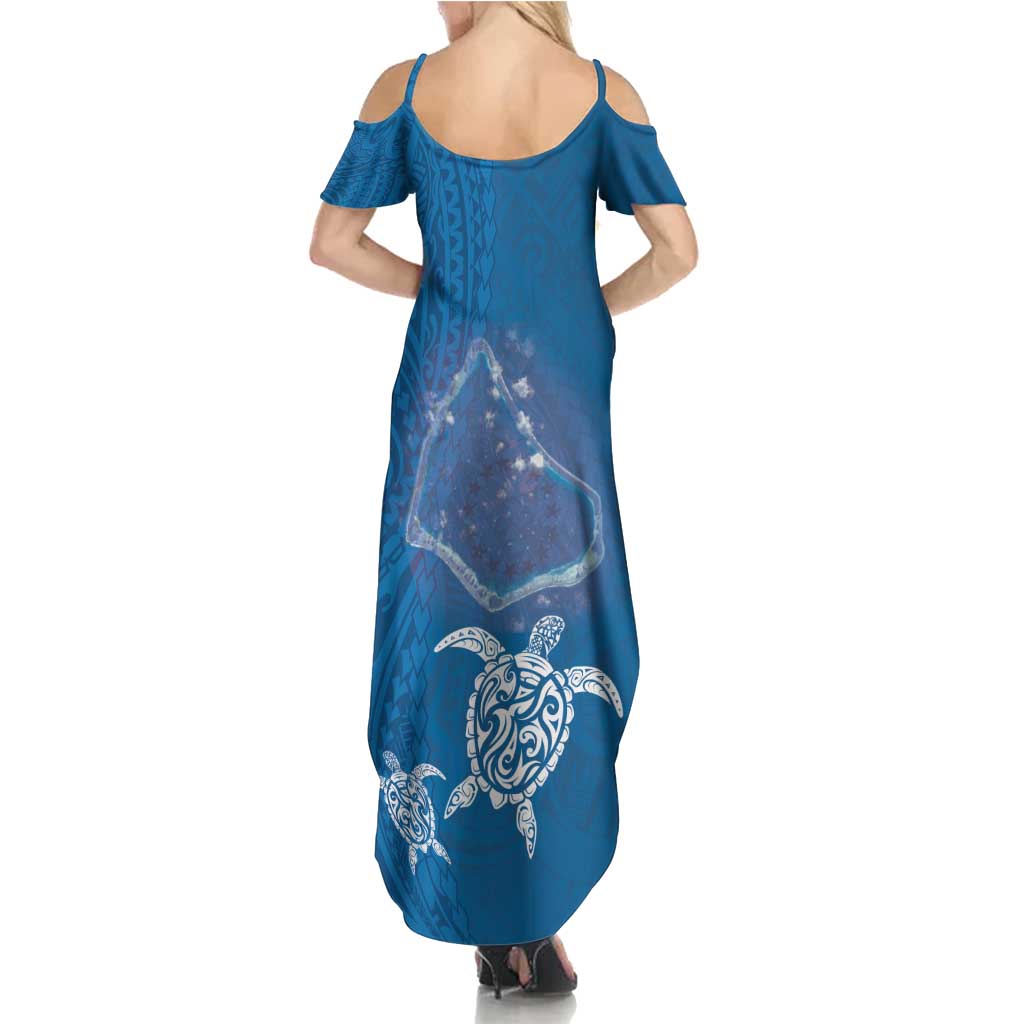 Cook Islands Manihiki Atoll Summer Maxi Dress Maori Turtle and Polynesian Pattern LT03 - Polynesian Pride