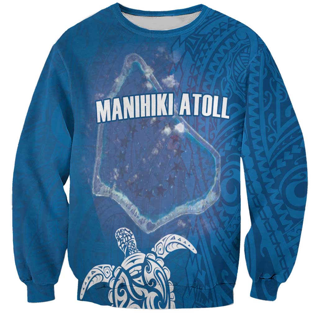 Cook Islands Manihiki Atoll Sweatshirt Maori Turtle and Polynesian Pattern