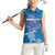 Cook Islands Manihiki Atoll Women Sleeveless Polo Shirt Maori Turtle and Polynesian Pattern