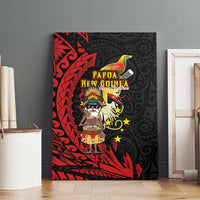 Papua New Guinea Christmas Canvas Wall Art Funny Melanesian Santa with Bird-of-paradise Tribal Style - Polynesian Pride