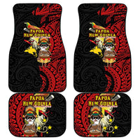 Papua New Guinea Christmas Car Mats Funny Melanesian Santa with Bird-of-paradise Tribal Style - Polynesian Pride