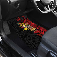 Papua New Guinea Christmas Car Mats Funny Melanesian Santa with Bird-of-paradise Tribal Style - Polynesian Pride