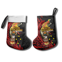 Papua New Guinea Christmas Stocking Funny Melanesian Santa with Bird-of-paradise Tribal Style - Polynesian Pride