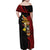 Papua New Guinea Christmas Family Matching Off Shoulder Maxi Dress and Hawaiian Shirt Funny Melanesian Santa with Bird-of-paradise Tribal Style - Polynesian Pride