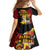 Papua New Guinea Christmas Family Matching Off Shoulder Short Dress and Hawaiian Shirt Funny Melanesian Santa with Bird-of-paradise Tribal Style - Polynesian Pride
