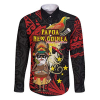 Papua New Guinea Christmas Family Matching Puletasi and Hawaiian Shirt Funny Melanesian Santa with Bird-of-paradise Tribal Style - Polynesian Pride
