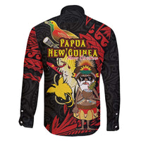 Papua New Guinea Christmas Family Matching Short Sleeve Bodycon Dress and Hawaiian Shirt Funny Melanesian Santa with Bird-of-paradise Tribal Style - Polynesian Pride