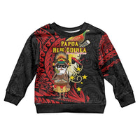 Papua New Guinea Christmas Kid Ugly Christmas Sweater Funny Melanesian Santa with Bird-of-paradise Tribal Style - Polynesian Pride