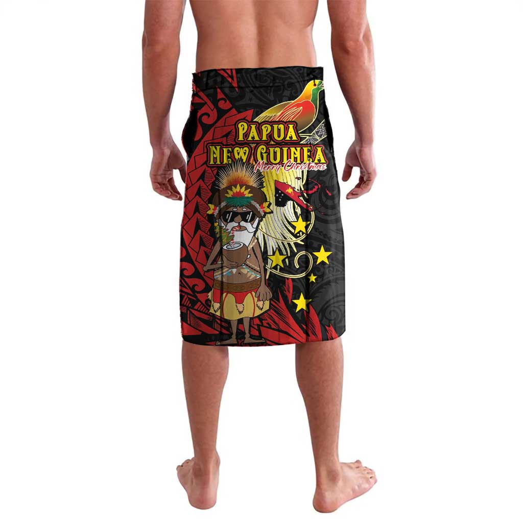 Papua New Guinea Christmas Lavalava Funny Melanesian Santa with Bird-of-paradise Tribal Style - Polynesian Pride
