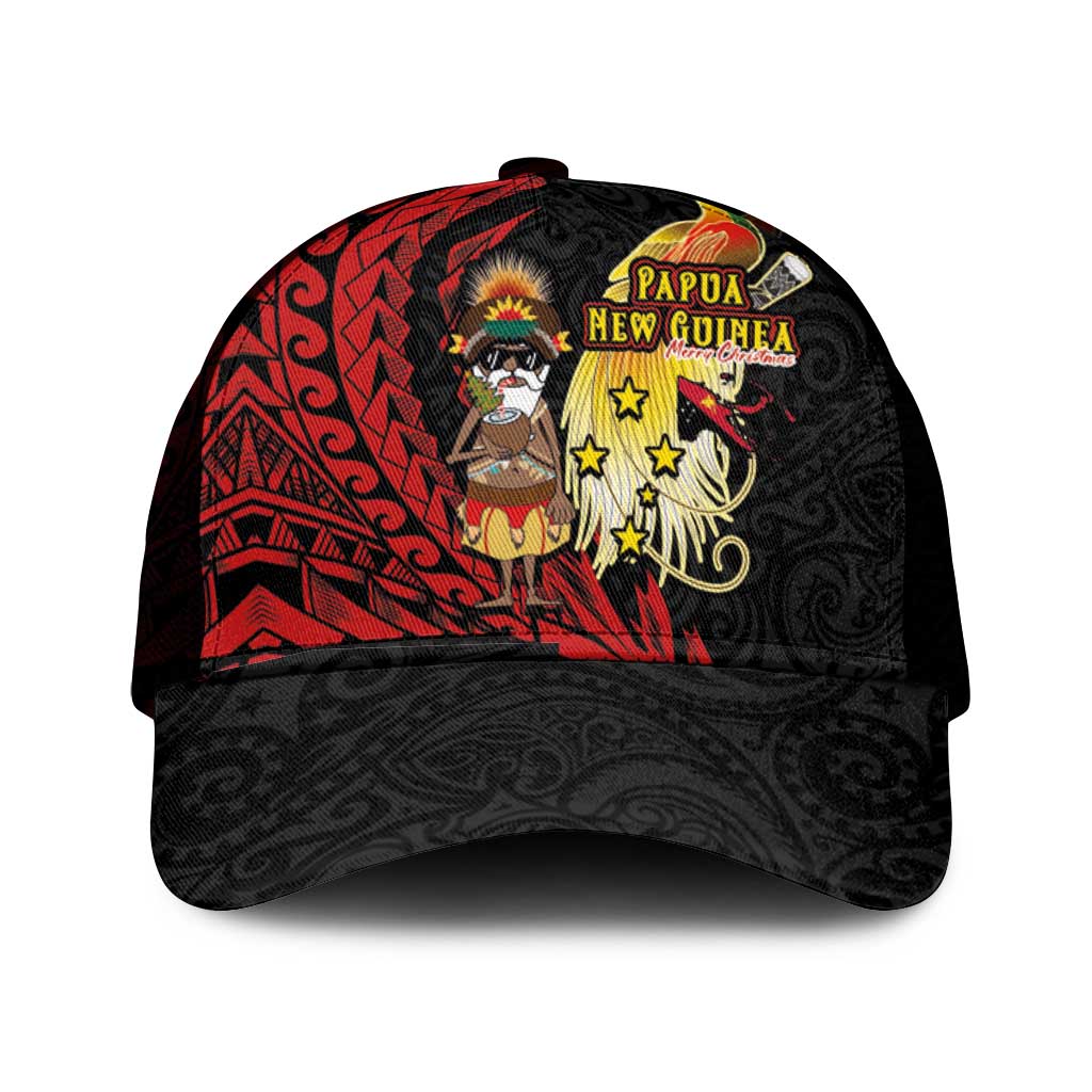 Papua New Guinea Christmas Mesh Trucker Cap Funny Melanesian Santa with Bird-of-paradise Tribal Style - Polynesian Pride