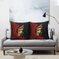 Papua New Guinea Christmas Pillow Cover Funny Melanesian Santa with Bird-of-paradise Tribal Style - Polynesian Pride