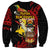 Papua New Guinea Christmas Sweatshirt Funny Melanesian Santa with Bird-of-paradise Tribal Style - Polynesian Pride