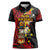 Papua New Guinea Christmas Women Polo Shirt Funny Melanesian Santa with Bird-of-paradise Tribal Style - Polynesian Pride