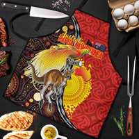 Australia and Papua New Guinea Together Apron Bird-of-paradise and Kangaroo with Oro Tapa and Aboriginal Art Motifs - Polynesian Pride
