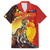 Australia and Papua New Guinea Together Family Matching Puletasi and Hawaiian Shirt Bird-of-paradise and Kangaroo with Oro Tapa and Aboriginal Art Motifs - Polynesian Pride