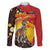 Australia and Papua New Guinea Together Family Matching Puletasi and Hawaiian Shirt Bird-of-paradise and Kangaroo with Oro Tapa and Aboriginal Art Motifs - Polynesian Pride
