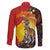 Australia and Papua New Guinea Together Family Matching Short Sleeve Bodycon Dress and Hawaiian Shirt Bird-of-paradise and Kangaroo with Oro Tapa and Aboriginal Art Motifs - Polynesian Pride