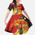 Australia and Papua New Guinea Together Family Matching Tank Maxi Dress and Hawaiian Shirt Bird-of-paradise and Kangaroo with Oro Tapa and Aboriginal Art Motifs - Polynesian Pride