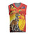 Australia and Papua New Guinea Together Christmas Knitted V-Neck Vest Bird-of-paradise and Kangaroo with Oro Tapa and Aboriginal Art Motifs - Polynesian Pride