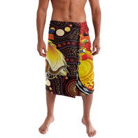 Australia and Papua New Guinea Together Lavalava Bird-of-paradise and Kangaroo with Oro Tapa and Aboriginal Art Motifs - Polynesian Pride