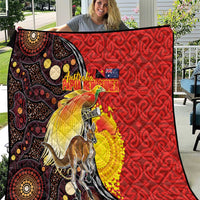 Australia and Papua New Guinea Together Quilt Bird-of-paradise and Kangaroo with Oro Tapa and Aboriginal Art Motifs - Polynesian Pride
