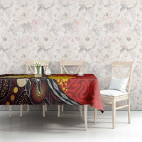 Australia and Papua New Guinea Together Tablecloth Bird-of-paradise and Kangaroo with Oro Tapa and Aboriginal Art Motifs - Polynesian Pride