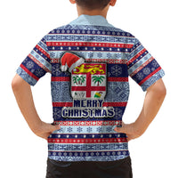 fiji-christmas-kid-hawaiian-shirt-fijian-santa-and-coat-of-arms-mix-tapa-pattern-striped-style