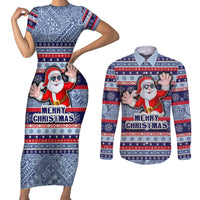 custom-fiji-christmas-couples-matching-short-sleeve-bodycon-dress-and-long-sleeve-button-shirts-fijian-santa-and-coat-of-arms-mix-tapa-pattern-striped-style