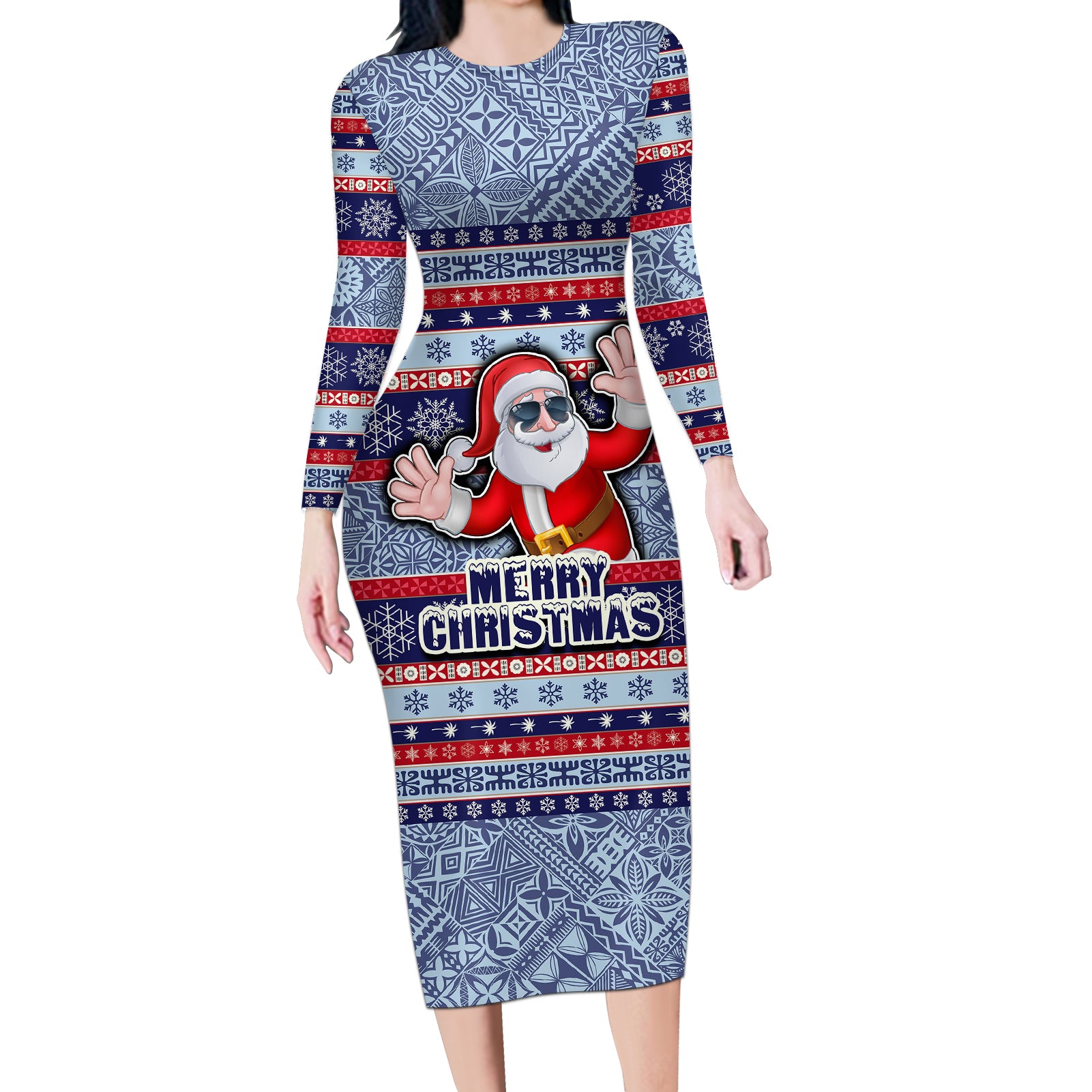 custom-fiji-christmas-long-sleeve-bodycon-dress-fijian-santa-and-coat-of-arms-mix-tapa-pattern-striped-style