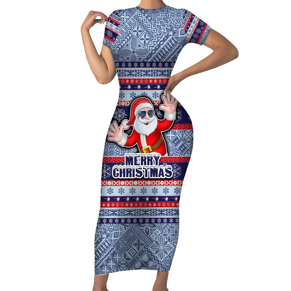 custom-fiji-christmas-short-sleeve-bodycon-dress-fijian-santa-and-coat-of-arms-mix-tapa-pattern-striped-style