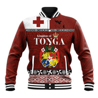 Tongan Culture Baseball Jacket Ngatu Art Tattoo and Emblem of Tonga LT03 Unisex Red - Polynesian Pride