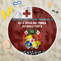 Tongan Culture Beach Blanket Ngatu Art Tattoo and Emblem of Tonga LT03 One Size 150cm Red - Polynesian Pride