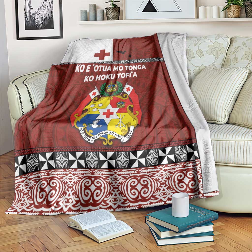 Tongan Culture Blanket Ngatu Art Tattoo and Emblem of Tonga LT03 Red - Polynesian Pride
