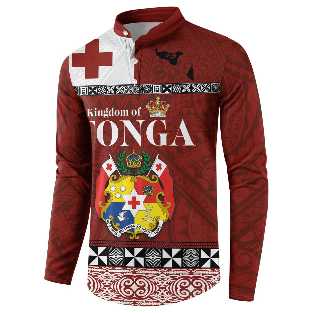 Tongan Culture Button Sweatshirt Ngatu Art Tattoo and Emblem of Tonga LT03 - Polynesian Pride