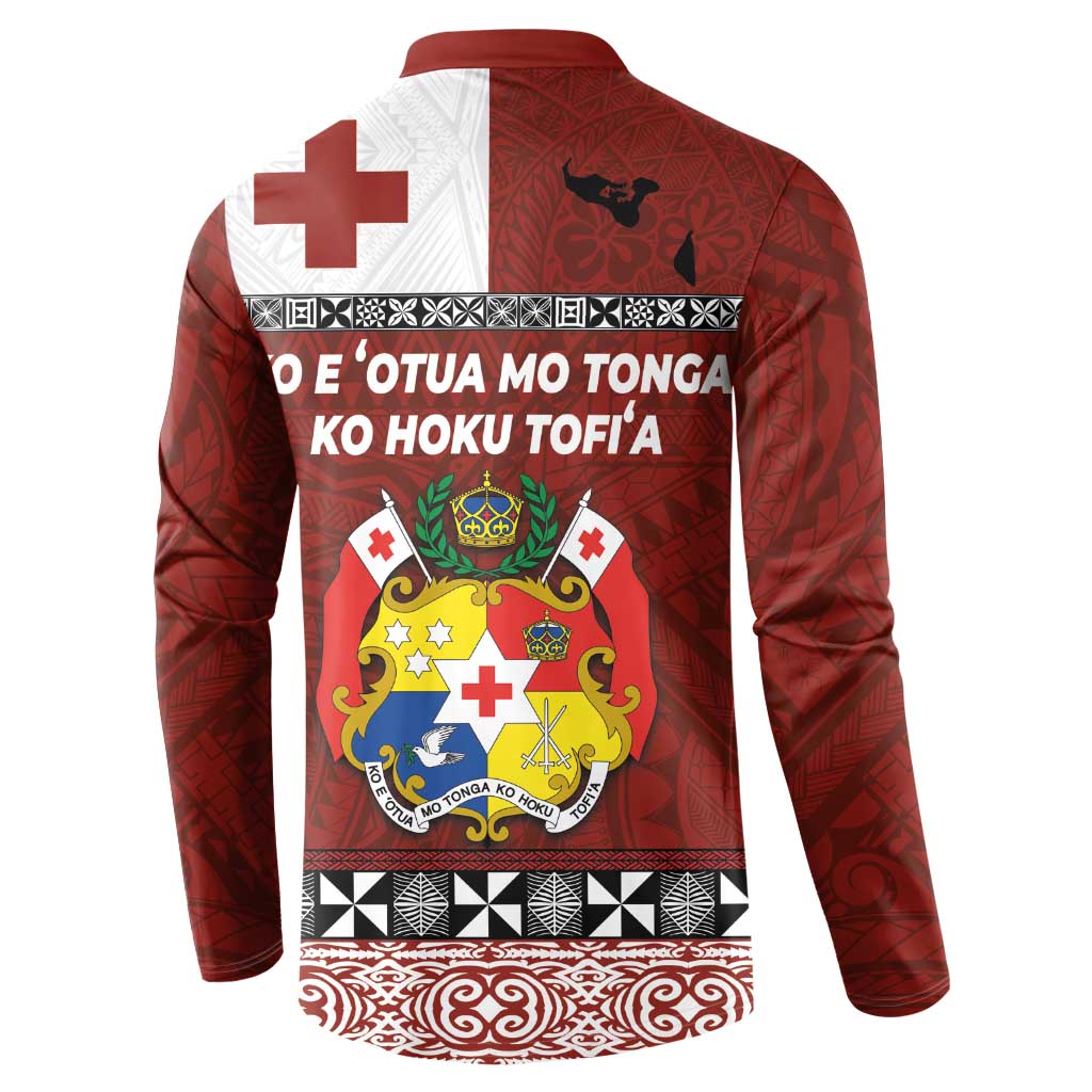 Tongan Culture Button Sweatshirt Ngatu Art Tattoo and Emblem of Tonga LT03 - Polynesian Pride