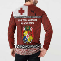 Tongan Culture Button Sweatshirt Ngatu Art Tattoo and Emblem of Tonga LT03 - Polynesian Pride