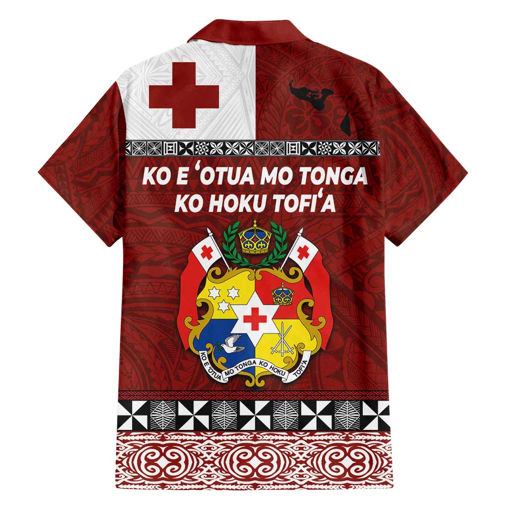Tongan Culture Family Matching Tank Maxi Dress and Hawaiian Shirt Ngatu Art Tattoo and Emblem of Tonga