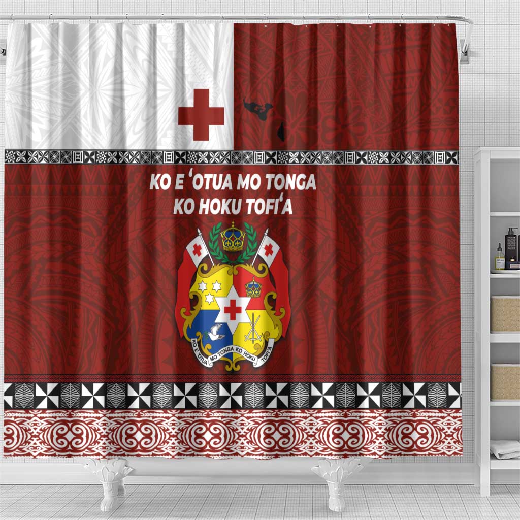 Tongan Culture Shower Curtain Ngatu Art Tattoo and Emblem of Tonga
