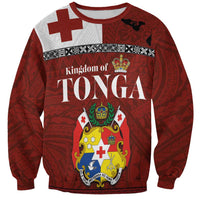 Tongan Culture Sweatshirt Ngatu Art Tattoo and Emblem of Tonga LT03 Unisex Red - Polynesian Pride