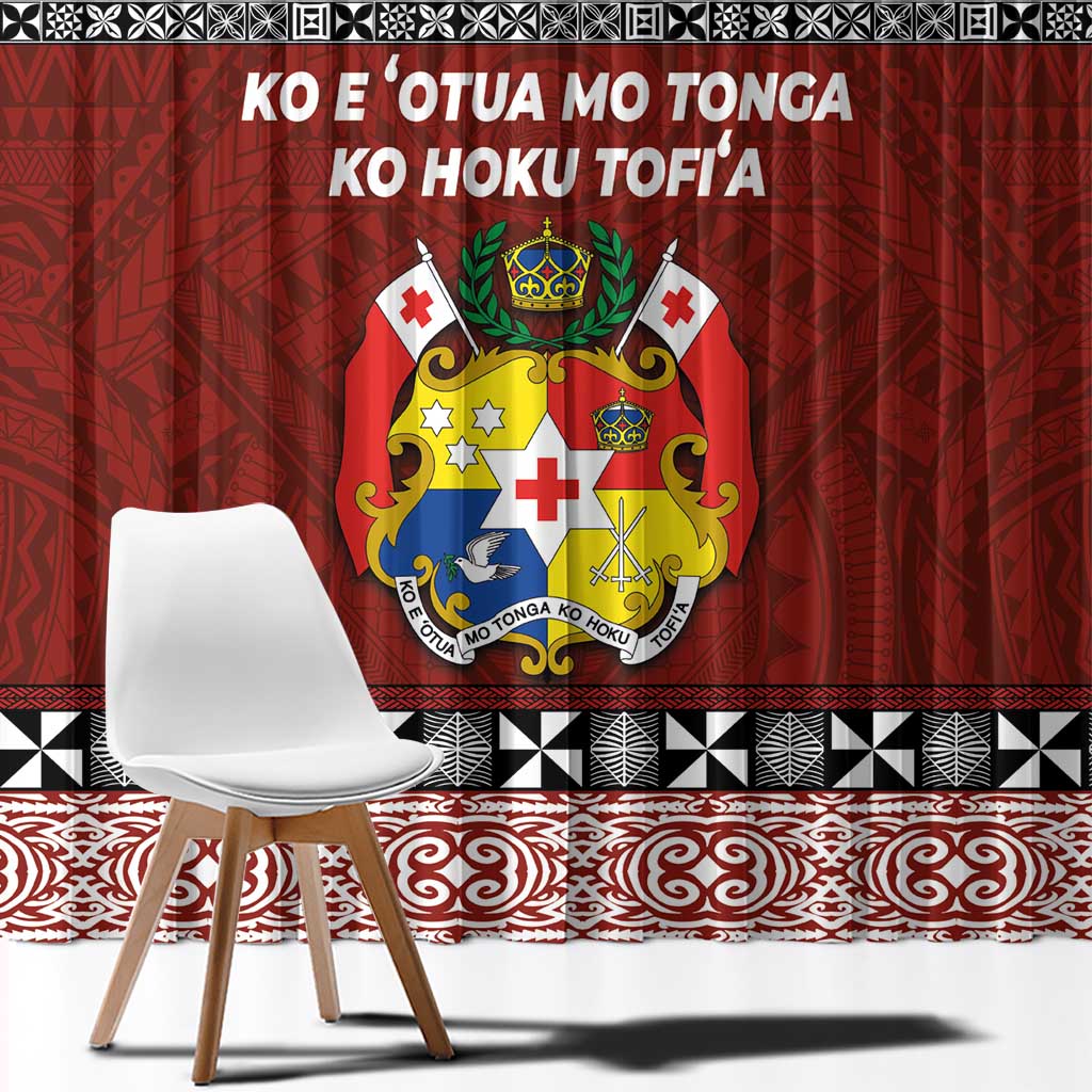 Tongan Culture Window Curtain Ngatu Art Tattoo and Emblem of Tonga LT03 - Polynesian Pride