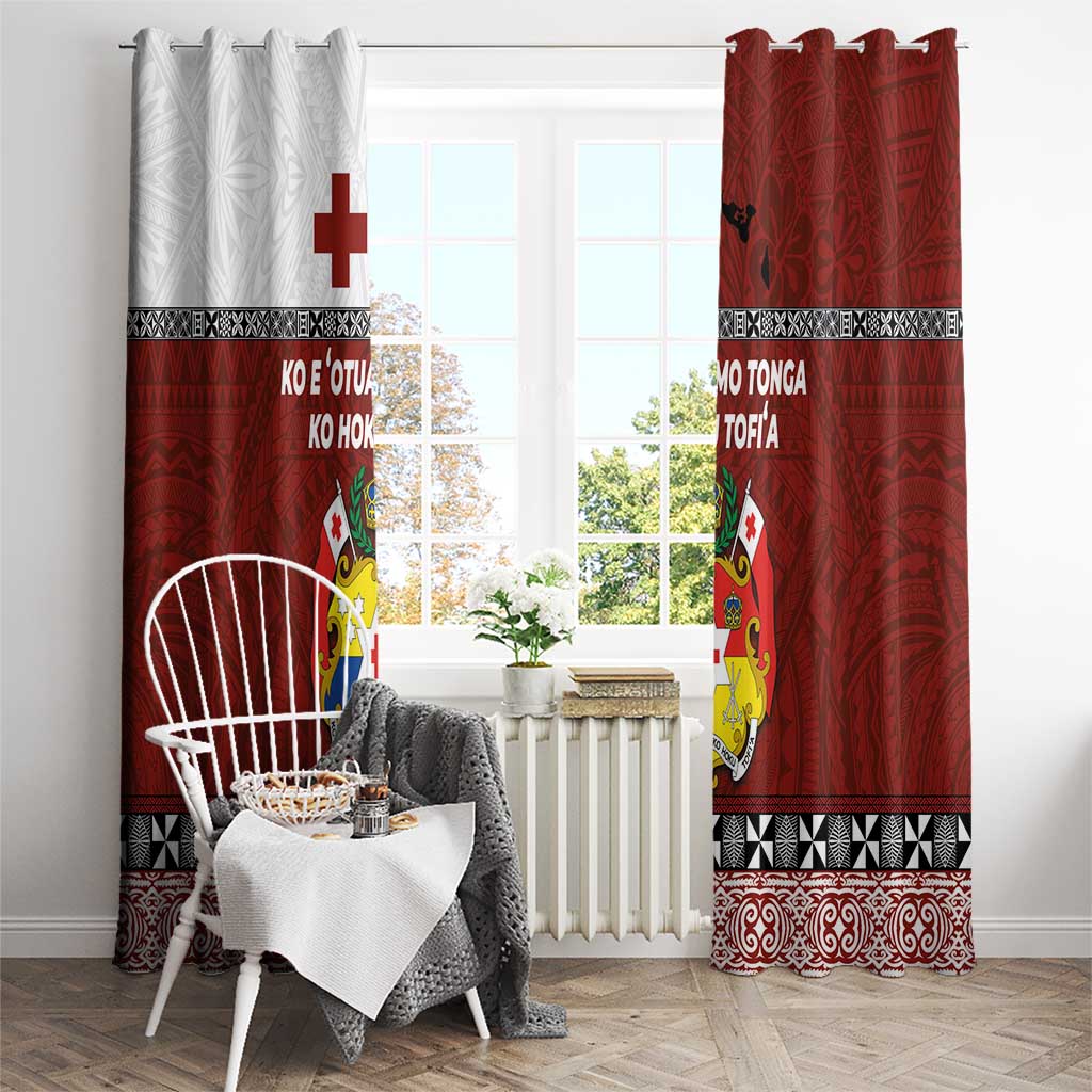Tongan Culture Window Curtain Ngatu Art Tattoo and Emblem of Tonga LT03 - Polynesian Pride