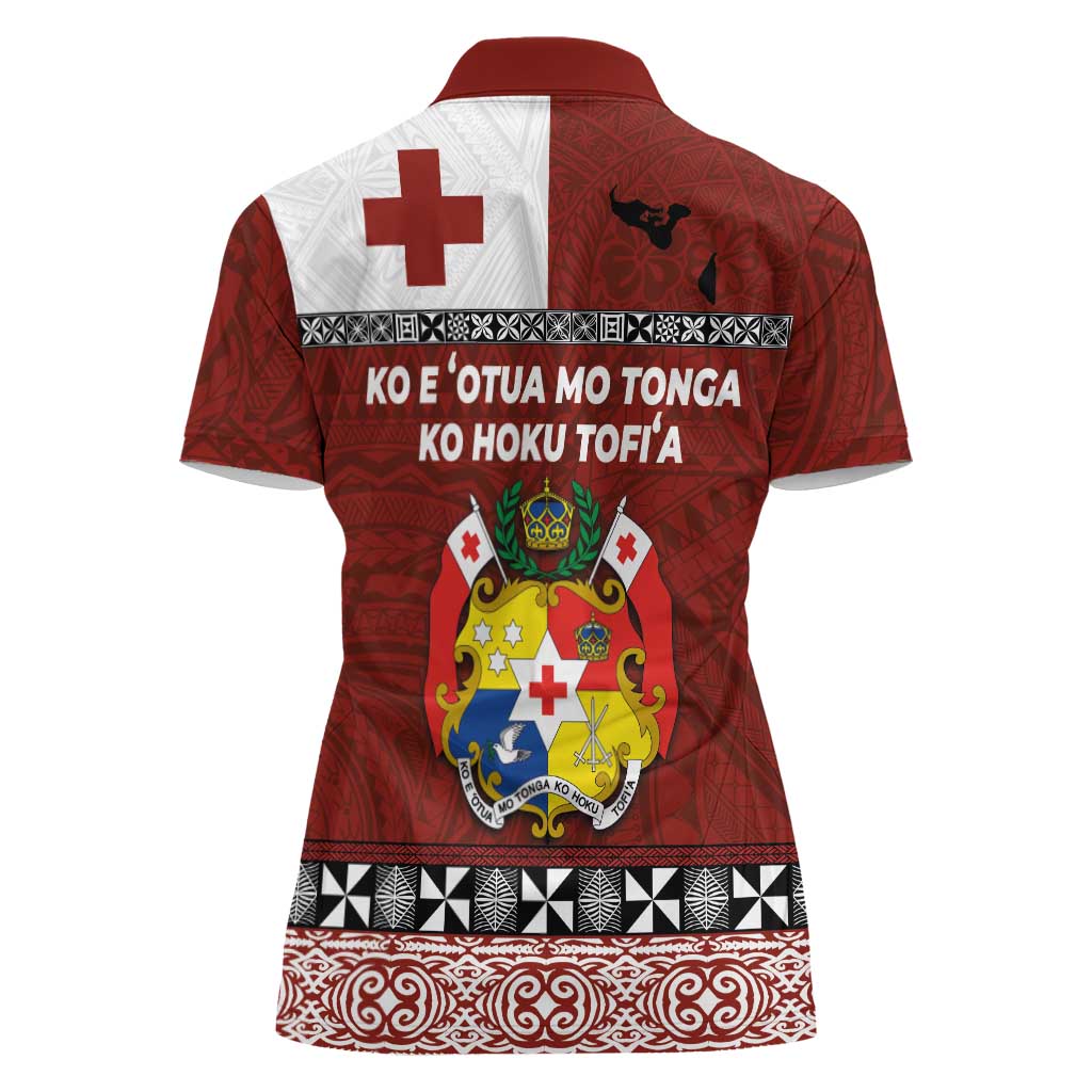 Tongan Culture Women Polo Shirt Ngatu Art Tattoo and Emblem of Tonga