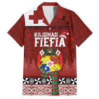 Tongan Christmas Family Matching Off The Shoulder Long Sleeve Dress and Hawaiian Shirt Kilisimasi Fiefia with Ngatu Art Tattoo