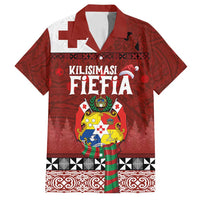Tongan Christmas Family Matching Off Shoulder Short Dress and Hawaiian Shirt Kilisimasi Fiefia with Ngatu Art Tattoo