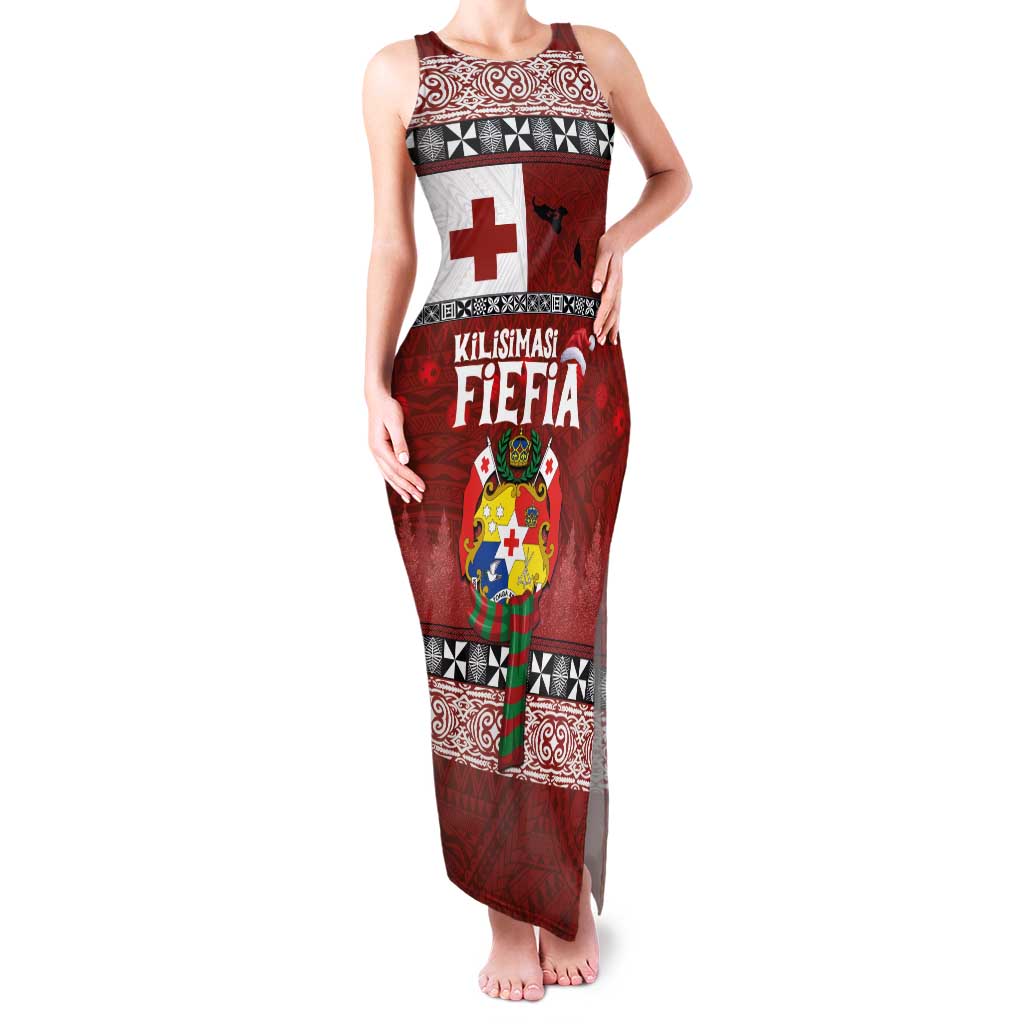 Tongan Christmas Family Matching Tank Maxi Dress and Hawaiian Shirt Kilisimasi Fiefia with Ngatu Art Tattoo